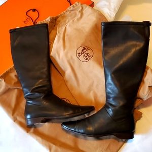 Hermes Tall Leather Boots sz 38 Excellent w box